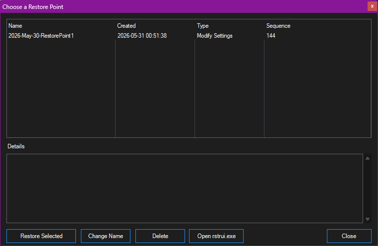 Breakaway Backup Restore Menu