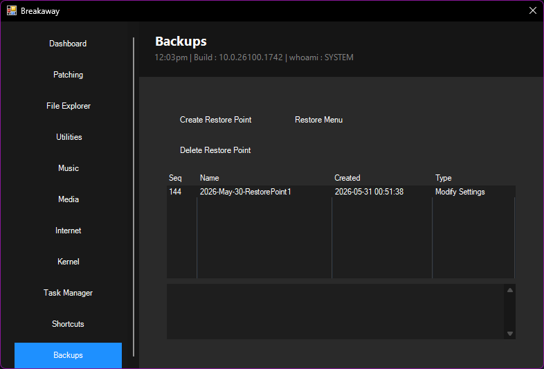 Breakaway Backup Tab