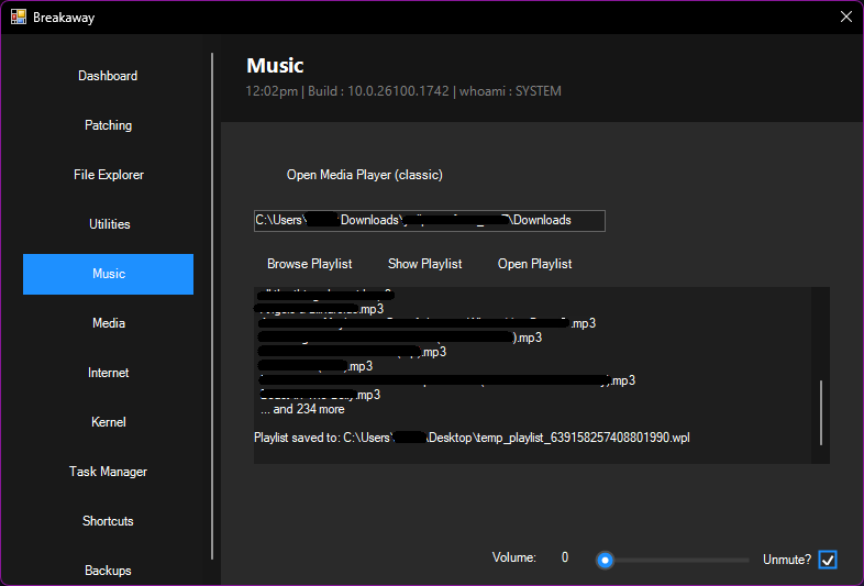 Breakaway Playlist Creation