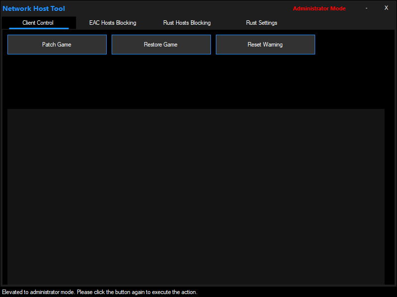 Network Tool Admin Mode