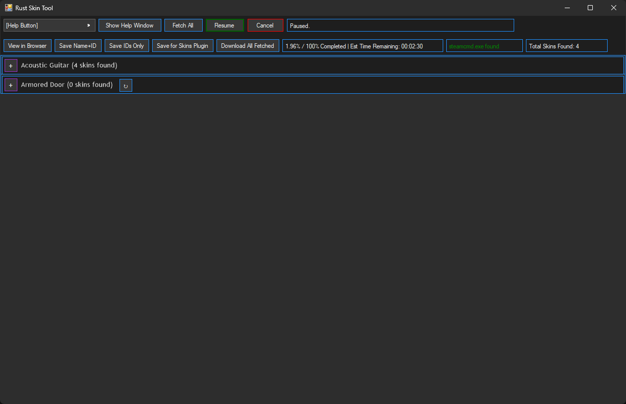 Skin Downloader Pause Fetch All