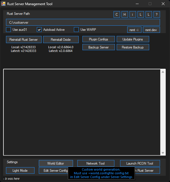 World Config Editor Location